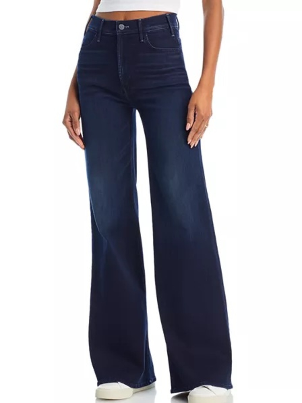 Mother Hustler Roller Sneak High Rise Wide Leg Jeans in Karaoke In Kyoto Size 30